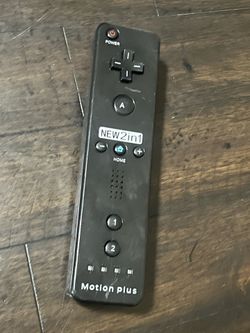 #56 2in1 BLACK Wii Remote MOTION PLUS controller for Nintendo Wii Console motion sensor