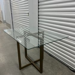 Glass and gold table