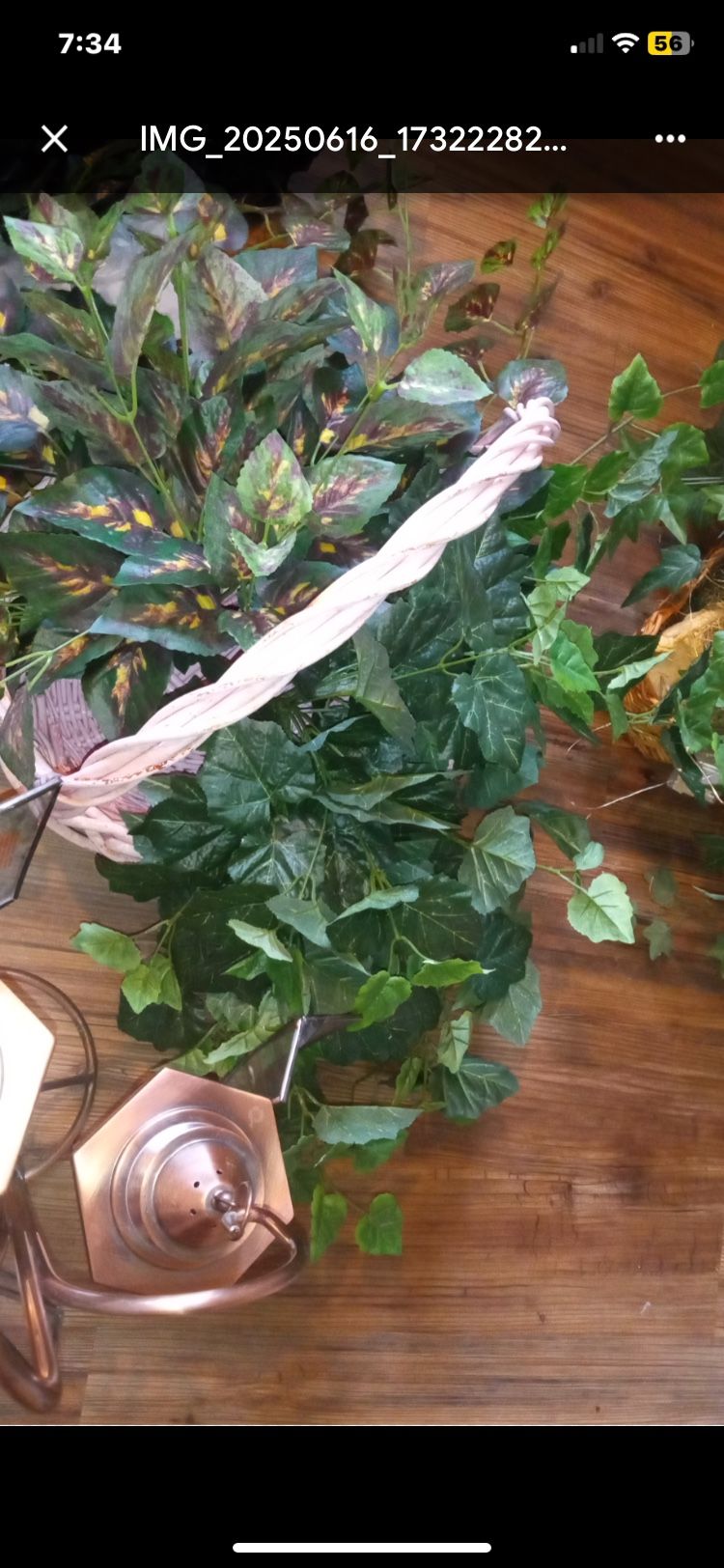 Approx. Three feet Wide Beautiful Artificial Plant In Three Foot Basket Priced To Sell