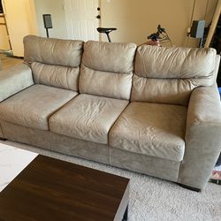 Hilltop Pebble Tan Sofa Couch
