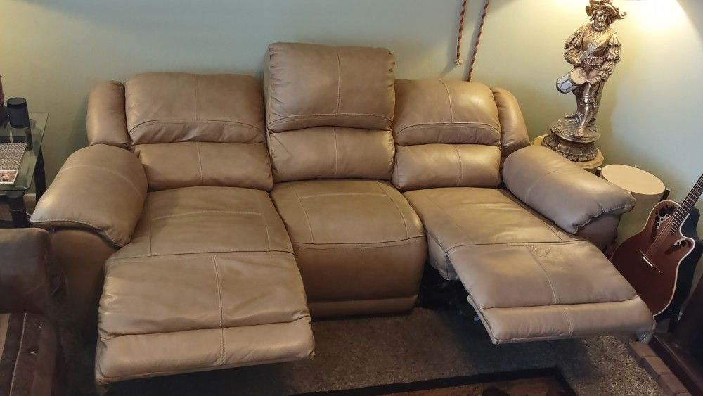 Leather Electric Reclining Sofa