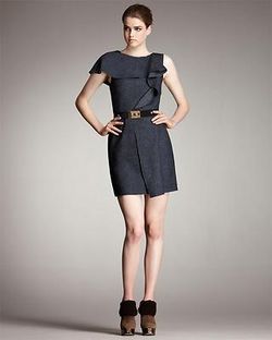 Fendi Belted Ruffle Sheath Dress Sz:40 Retail $1,490 NEW