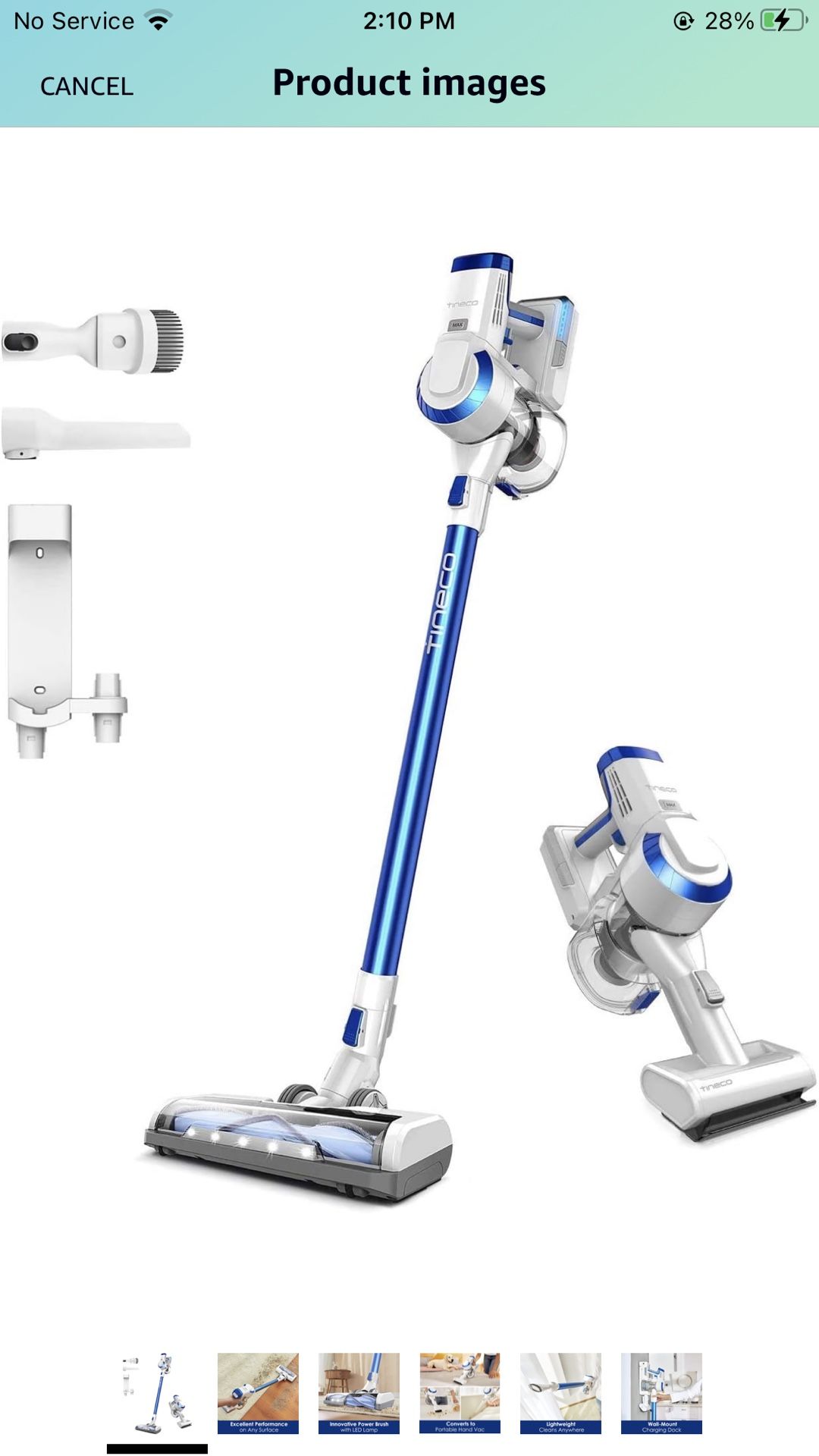 Tineco A10 Hero Cordless Stick/Handheld Vacuum Cleaner with Wall Mount, Super Lightweight with Powerful Suction for Carpet, Hard Floor & Pet - Space B