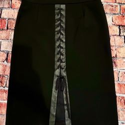 BCBG Black Pencil Skirt With Lace Up Back