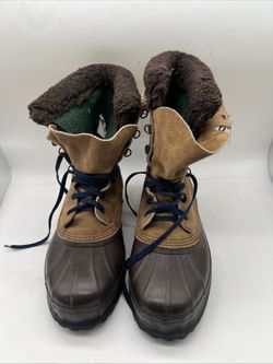 Vintage Sorel Boots Kaufman Steel Shank Brown Suede Mens US 9