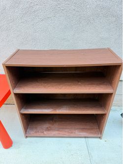 3-Shelf Wood Grain Bookcase