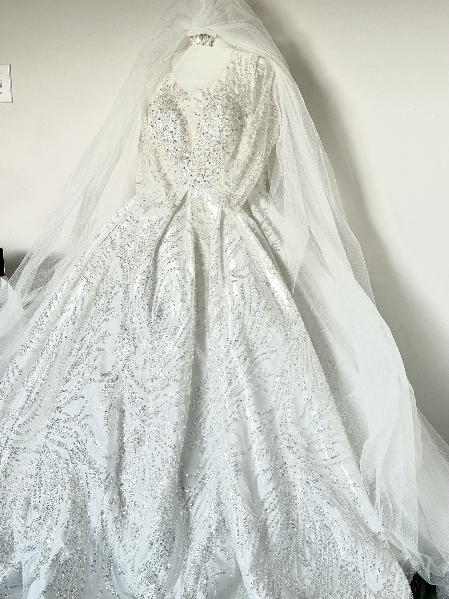 Wedding Dress And Veil 