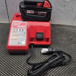 Milwaukee  Battery  And  Charger 