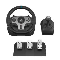 Racing Wheel, V9 Universal Usb Sim Racing 270/900 Degree Gaming Steering Wheel with 3-Pedals and Shifter Bundle for PC, Xbox One, Xbox Series X/S, PS4