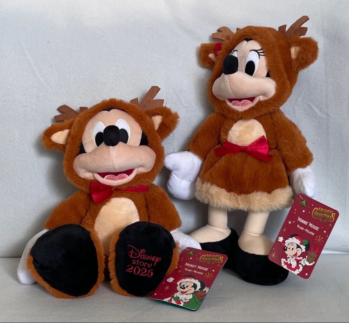 Disney Mickey & Minnie 2025 Christmas Reindeer Limited Edition 15” Plush