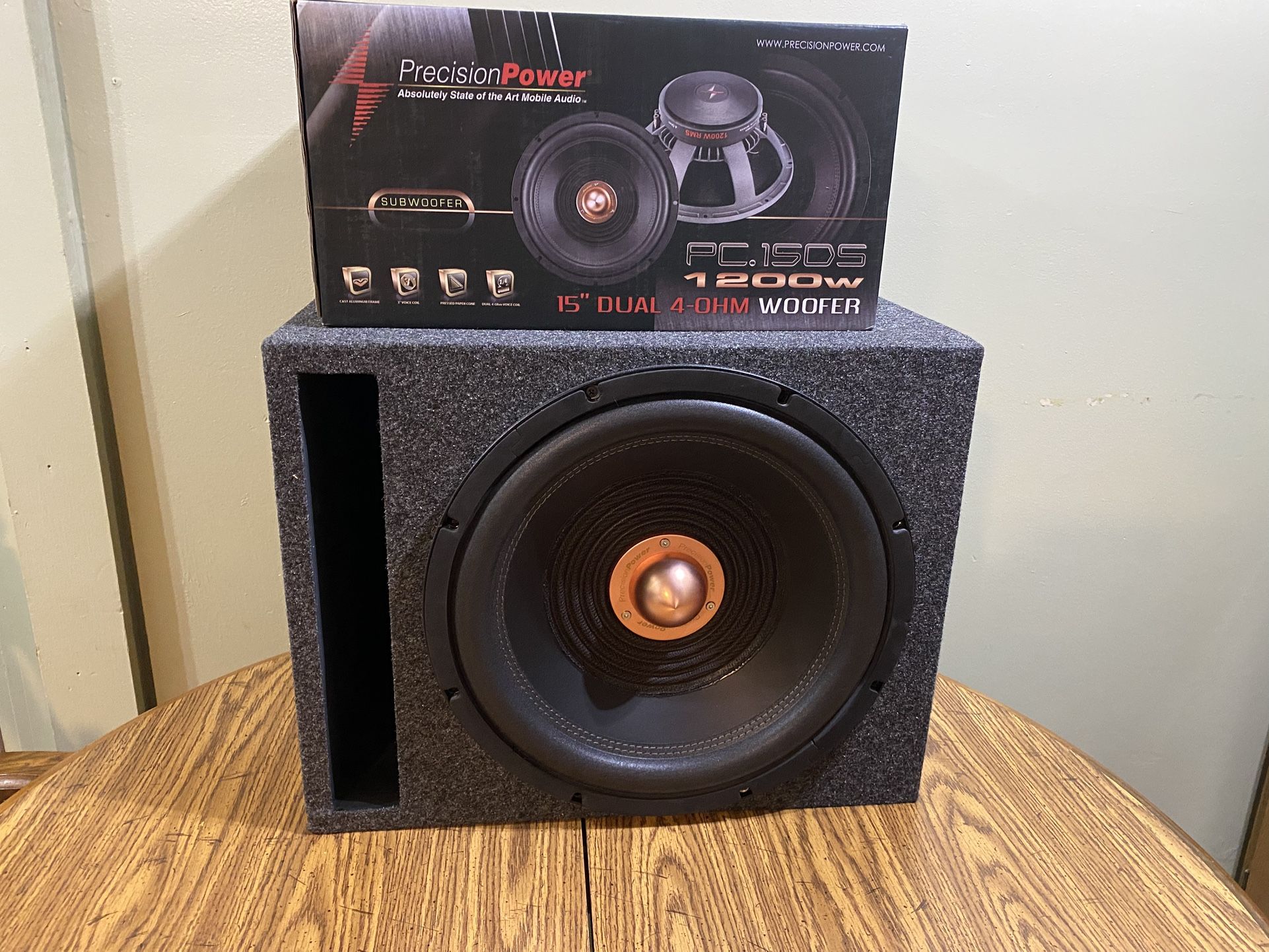 New 15” Precision Power Subwoofer + New Ported Enclosure