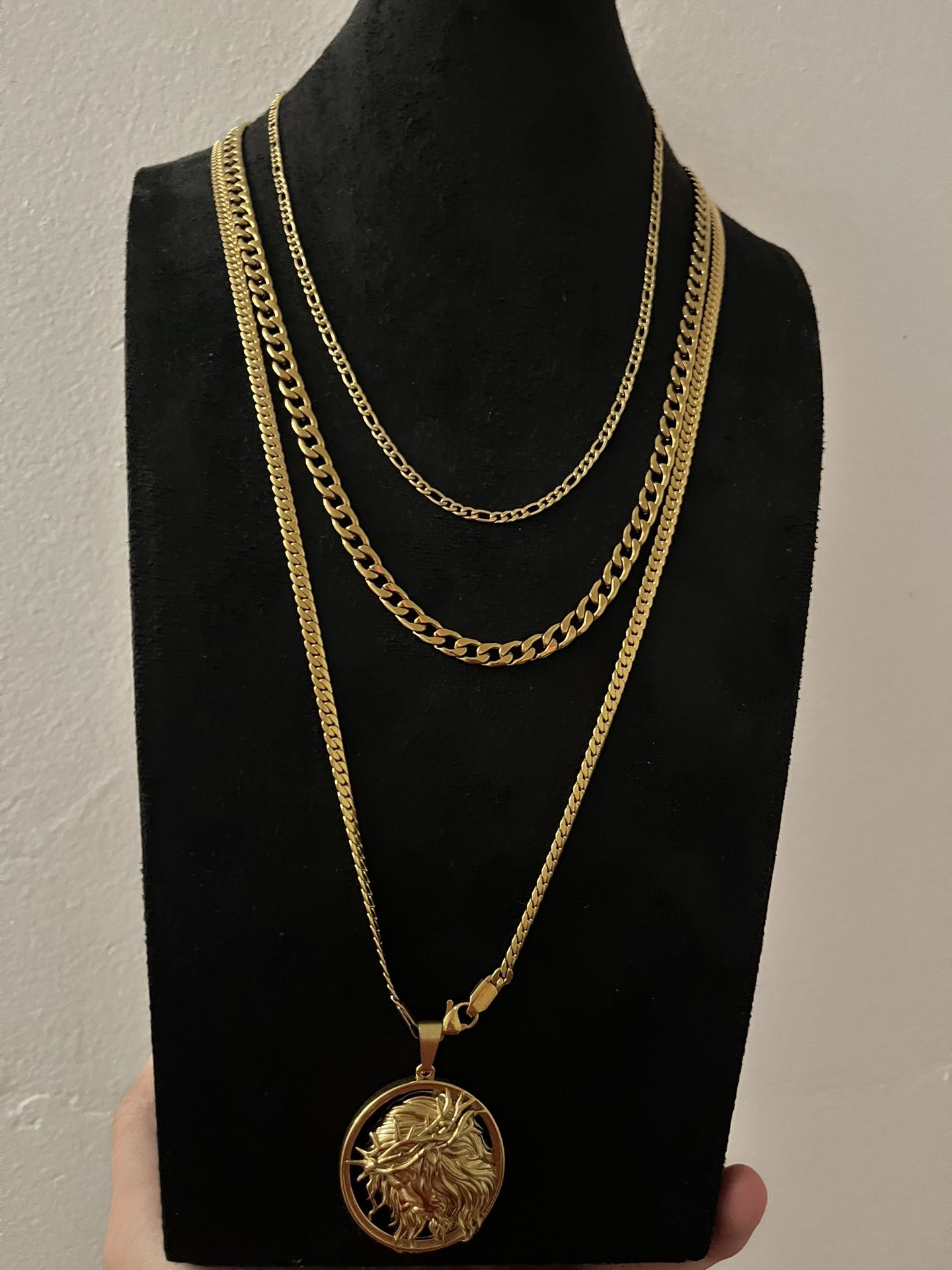 Gold Plated 3 Layer Chains