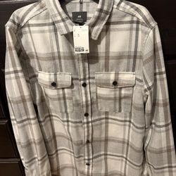 H&M Men Button Up Long Sleeve Flannel XL