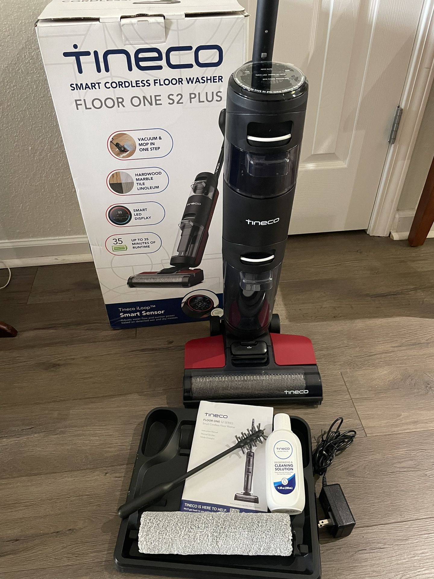 iFloor S2 Plus Cordless Wet/Dry Vacuum Cleaner and Hard Floor Washer with Accessory Pack. OPEN BOX