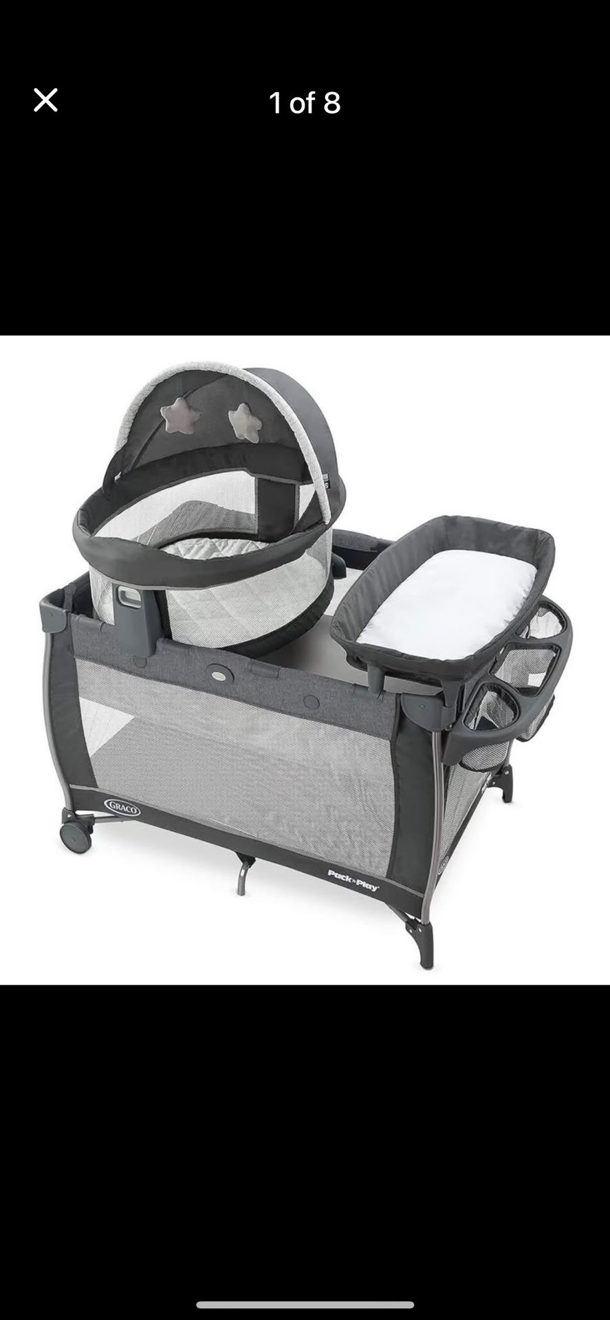 Graco Pack n Play Dome LX Playard with Baby Bassinet NIB