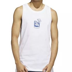 adidas Triple Regular-Fit Cocktail Graphic Tank Top White / Royal