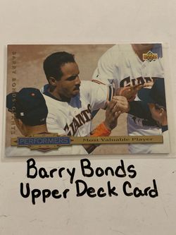 Barry Bonds San Francisco Giants All-Star Outfielder Upper Deck Card.