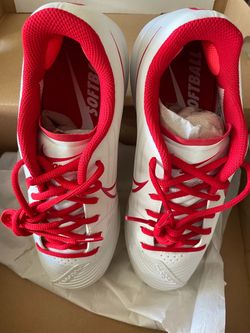 Nike Softball Cleats White and Red