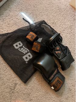 Black Leather Boxing Gloves - BnB Method