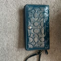 Coach Teal Wristlet 