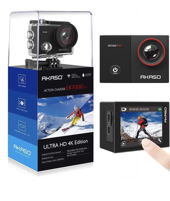 AKASO EK7000 Pro 4K video action Camera/touch screens