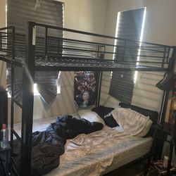 Full Over Full Aluminum Bunk Bed 