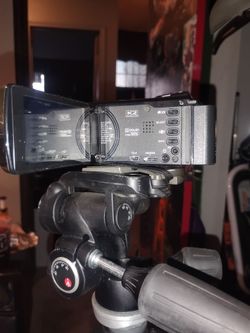 Jvc camera and manfrotto tripod