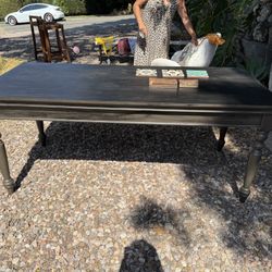 Beautiful Dark Stone Grey-Black Table Dining Or Desk 
