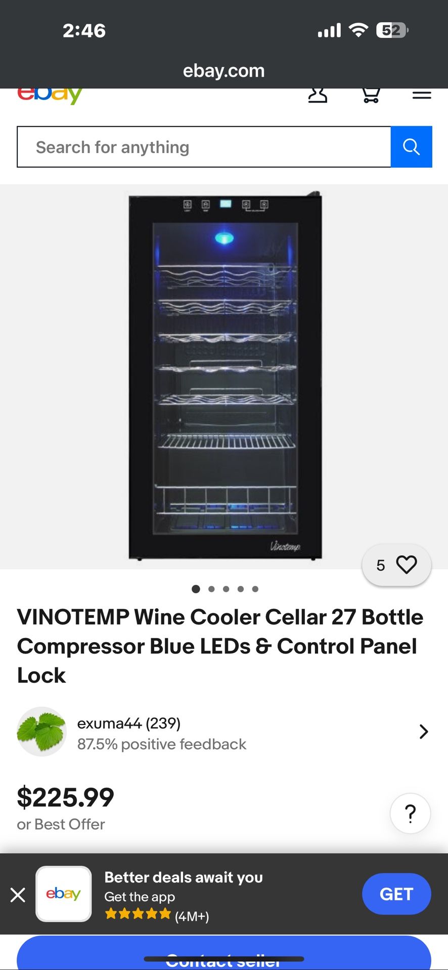 Vinotemp 27 Bottle Wine Frig