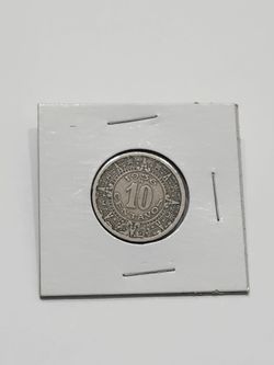 1936 Mexico 10 Centavos - Aztec Cslendar Antique Coin