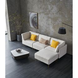 Modern & Reversable Sofa & Chaise With Ottoman