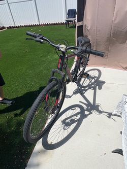 Black Mountain Bike with Red Accents