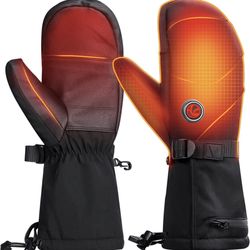 Heated Mittens Gloves for Men Women, 4800mAh Rechargeable Electric Battery Heated Gloves, Winter Gloves for Ski Snowboarding Hunting Fishing