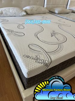 Queen blue gel mattress and Boxspring bed set Colchon y tambor Nuevo