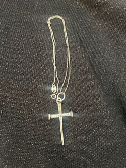 STERLING SILVER NAIL CROSS NECKLACE