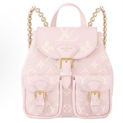 LOUIS VUITTON BACKUP Letter Embossed Magnetic Buckle Flip Open and Closkin Backpack Women's(745)48