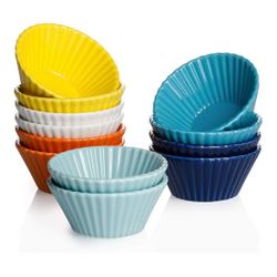 Porcelain Baking Cups, Mini Muffin Pan, Non-Stick Cupcake Set, set of 12  Brand new  Only pickup