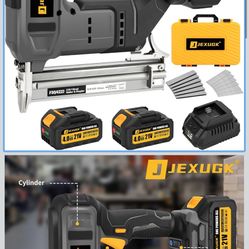 Nail Gun, Brad Nailer Cordless with 2 x 4.0Ah Battery, 2-in-1 18 Gauge Electric Pistola De Clavos De Bateria with 1200pcs Nails,Power Nailers & Staple