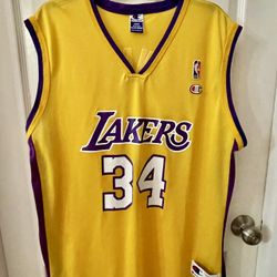 *VTG* Authentic CHAMPION Shaquille Shaq O’Neal Los Angeles Lakers Jersey 90s🔥HOT🔥SZ 44