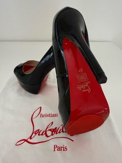 Christian Louboutin Black Patent Leather Heels Size 37