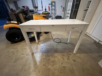 Make up table with outlet and mirror