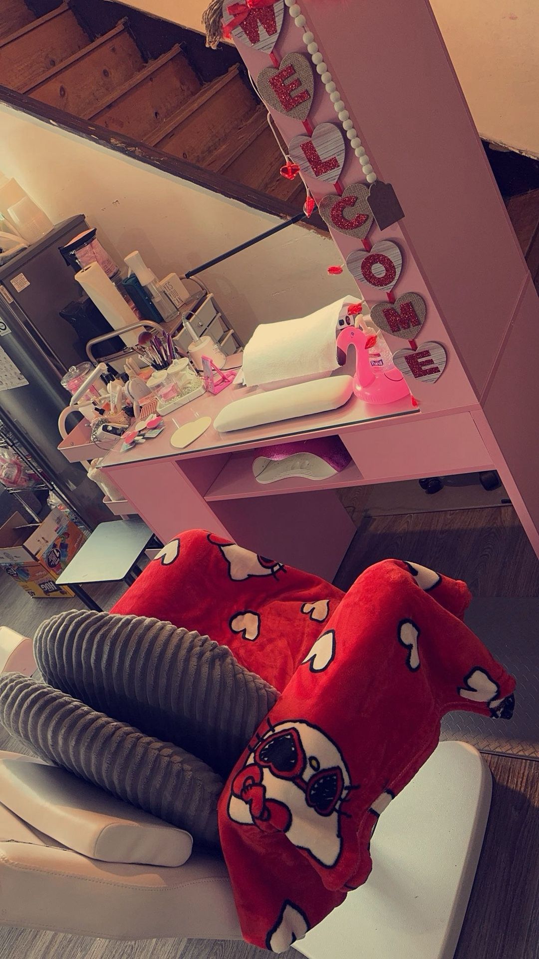 Nail Table And Pedicure Chair 