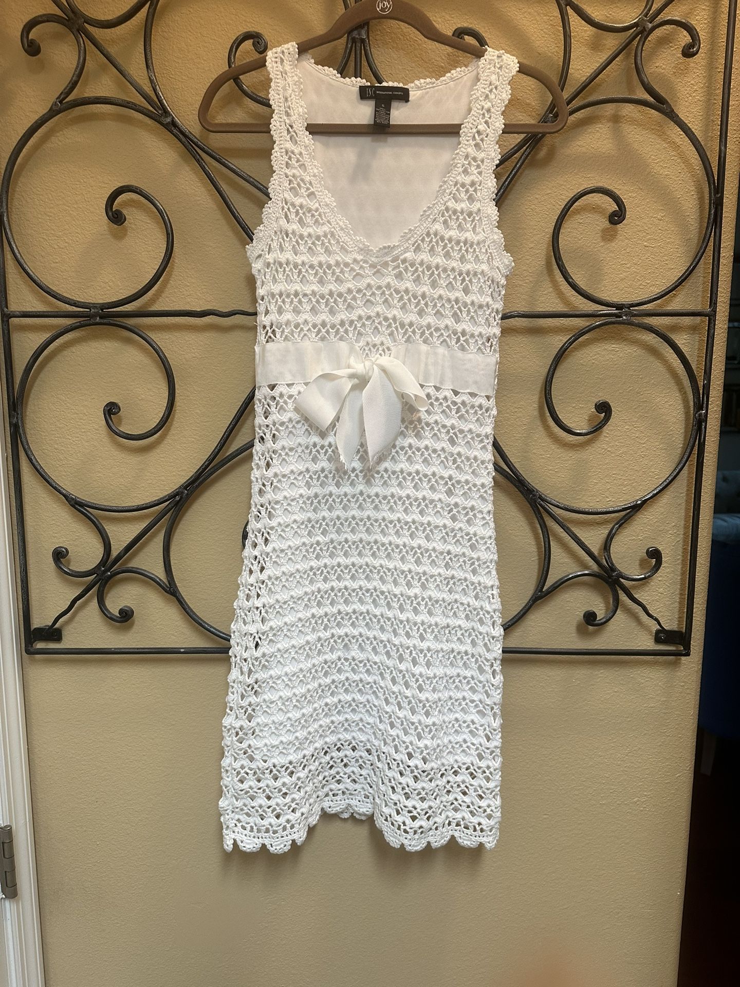 INC International Concepts White Crochet Dress