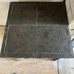 End Table Slate And Wrought Iron