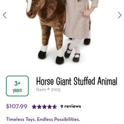 Melissa & Doug Giant Horse - Lifelike Stuffed Animal (nearly 3 feet tall)

