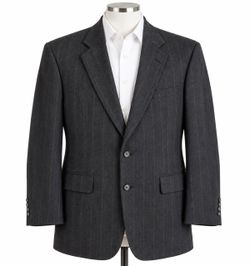 Vintage Kilgour French & Stanbury Wool Blazer 42L Charcoal Pinstripe Mens