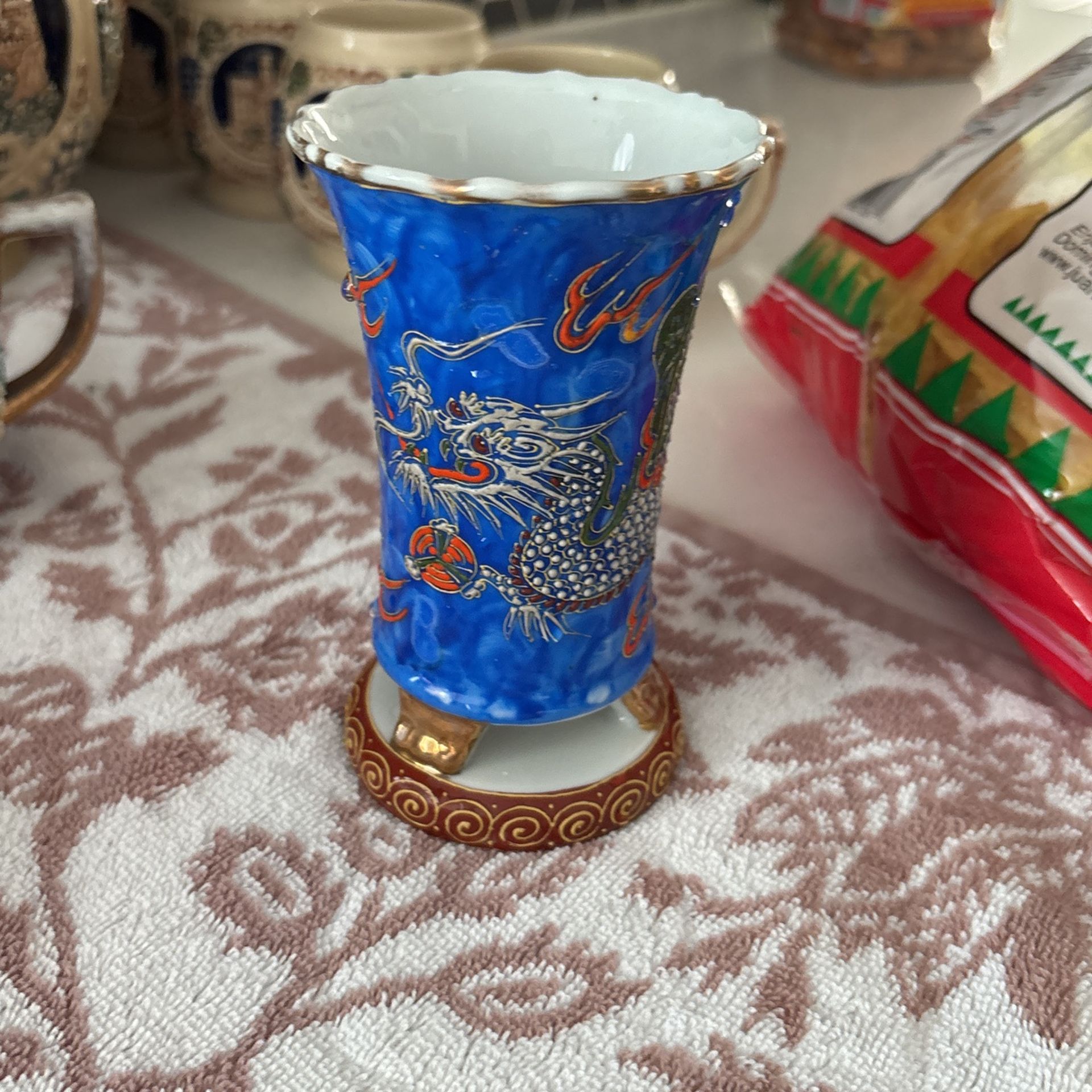 Raised Dragon Small Vase