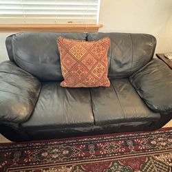 3 piece sofa set black leather