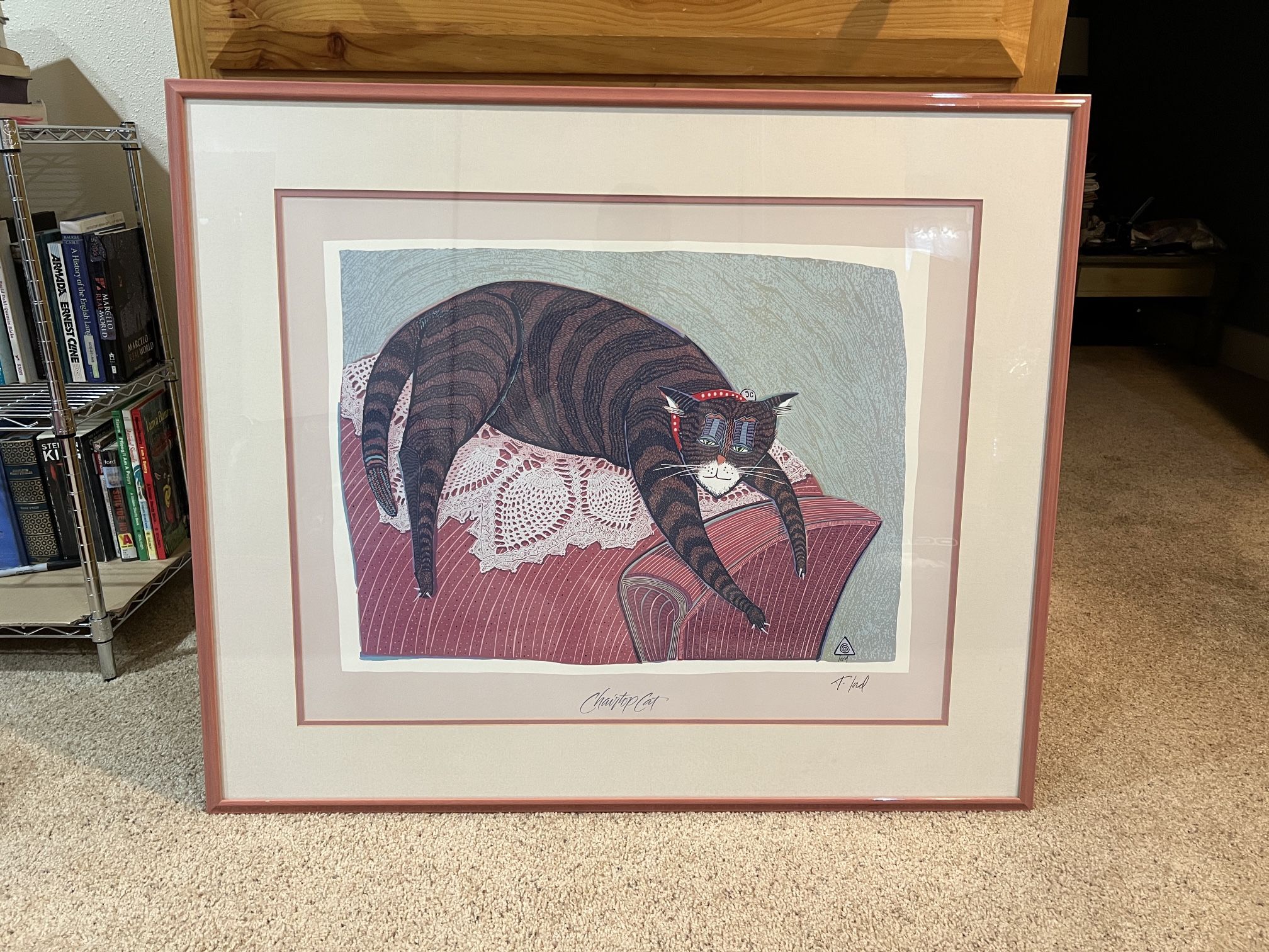 T. LORD CHAIR TOP CAT FRAMED PRINT