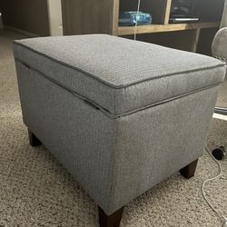 Grey Storage Ottoman 